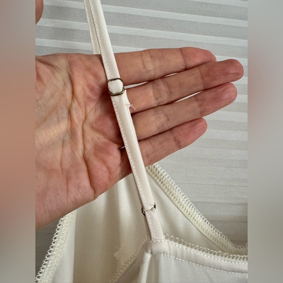 Zimmerman Spaghetti Strap V Neck Midi Slip lace trim Dress Cream / Ivory size 0 - Picture 13 of 16